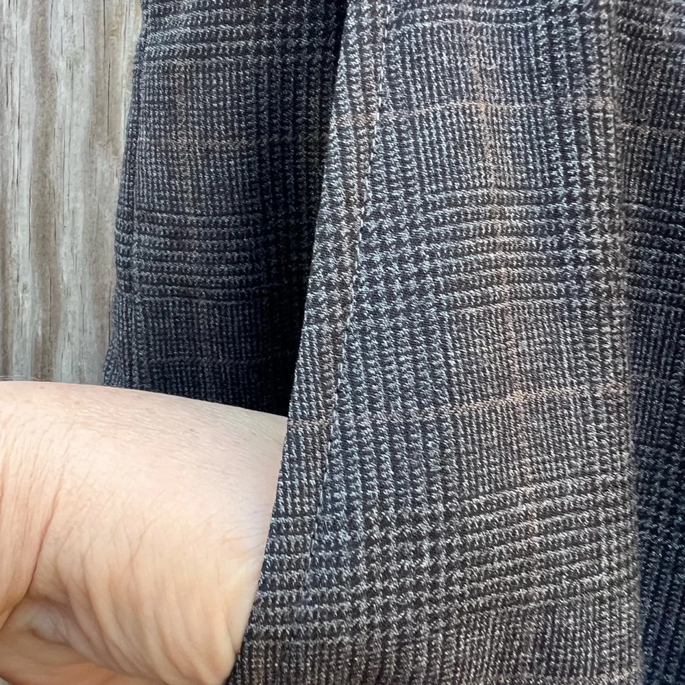 BANANA REPUBLIC Brown Plaid 100% Wool Dress Plaid Pants Men’s 38x32